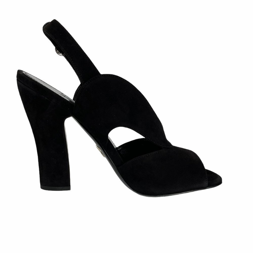 Prada Collection 1X890L Comoscio Women's Black Suede High‎ Heel shoes, 38.5 - Picture 12 of 13